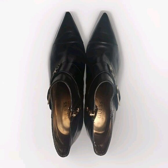 Guess Womens Ankle Boots Black Faux Leather Stiletto Heels Size 8M - Picture 10 of 13